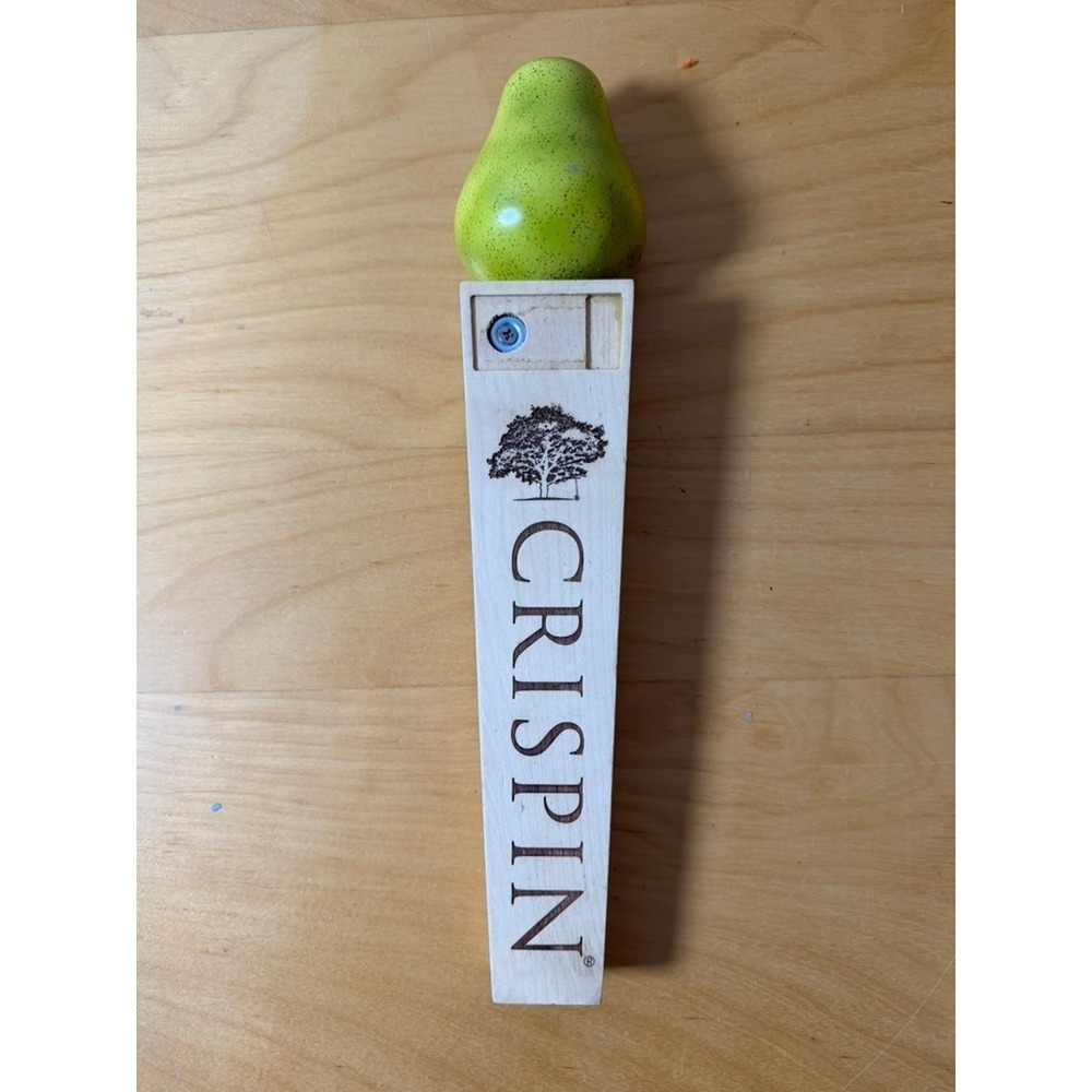 Crispin Cider Co Wooden Beer Tap Handle 3D Pear Topper Sliced Fruit Design